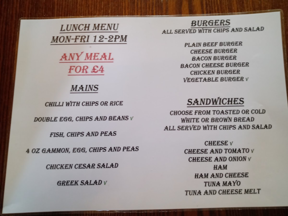 Old Queen's Head Menu - Image 3